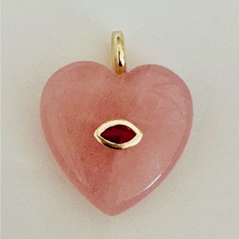 Elegant Rose Quartz Pink Heart Pendant